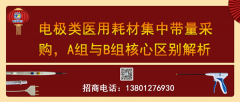 电极类医用耗材集中带量采购A组与
